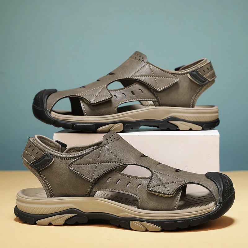 2025 Summer Footwear Outdoor Casual Cowhide Shoes Man Breathable Lightweight Men's Beach Sandals Slippers Velcro Hard-Wearing
2025 Summer Footwear Outdoor Casual Cowhide Shoes Man Breathable Lightweight Men's Beach Sandals Slippers Velcro Hard-Wearing
