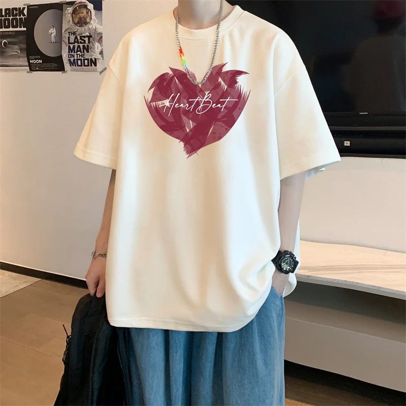 Men's T shirts Cotton Black 4XL Big Size Mens Summer Wear Oversized T-Shirt Heart Print Casual Tee Shirts Fashion Male Clothes
Men's T shirts Cotton Black 4XL Big Size Mens Summer Wear Oversized T-Shirt Heart Print Casual Tee Shirts Fashion Male Clothes