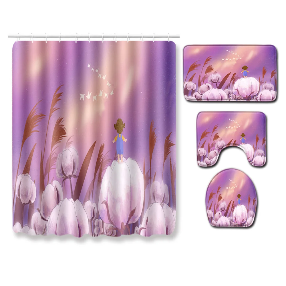 Shower Curtain Floor Mat set Bathroom Carpet Toilet Seat mat non-slip Bath mat Shower Curtain Bathtub Partition Decoration set
Shower Curtain Floor Mat set Bathroom Carpet Toilet Seat mat non-slip Bath mat Shower Curtain Bathtub Partition Decoration set
