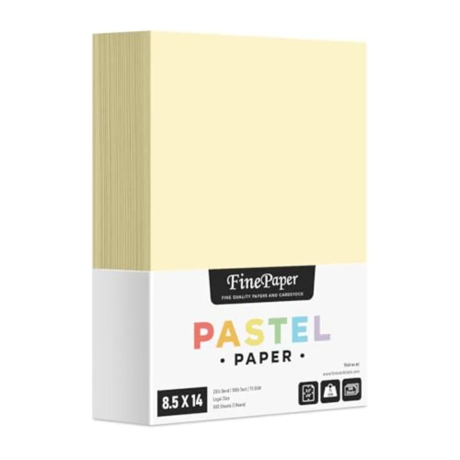 Pastel Color Paper Great for Arts and Crafts and Stationery Printing 8.5 x 14" Menu/Legal Size 20lb Bond/ 50lb Text/ 75GSM Copy
Pastel Color Paper Great for Arts and Crafts and Stationery Printing 8.5 x 14" Menu/Legal Size 20lb Bond/ 50lb Text/ 75GSM Copy