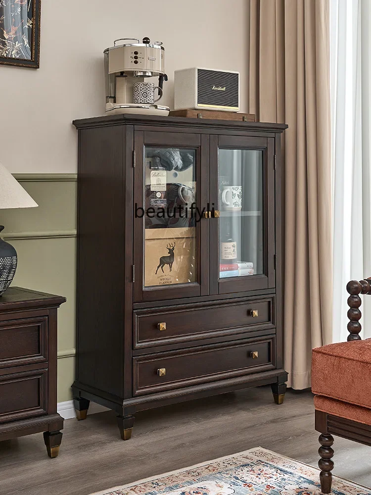 American-Style Solid Wood Wine Cabinet Living Room Wall Light Luxury TV Side Cabinet Glass Display Cabinet
American-Style Solid Wood Wine Cabinet Living Room Wall Light Luxury TV Side Cabinet Glass Display Cabinet