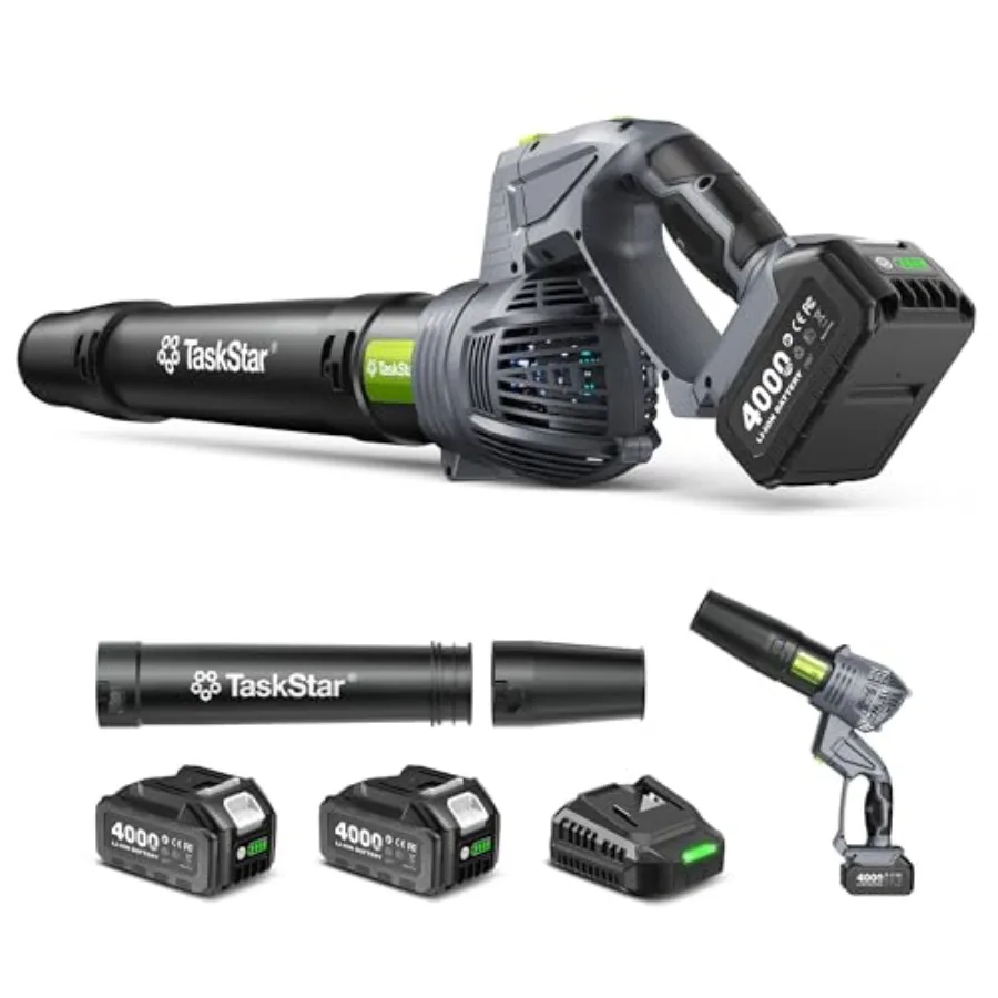 Leaf Blower Cordless Swivel Head Design 550 CFM Electric Blower w/2 Pcs 4.0 Ah Battery and Charger Lightweight 3.7 Lbs Handheld
Leaf Blower Cordless Swivel Head Design 550 CFM Electric Blower w/2 Pcs 4.0 Ah Battery and Charger Lightweight 3.7 Lbs Handheld