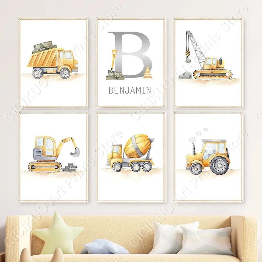 Personalized Construction Vehicle Tractor Truck Nursery Wall Art Canvas Painting Posters Prints Pictures Toddler Bedroom Decor
Personalized Construction Vehicle Tractor Truck Nursery Wall Art Canvas Painting Posters Prints Pictures Toddler Bedroom Decor