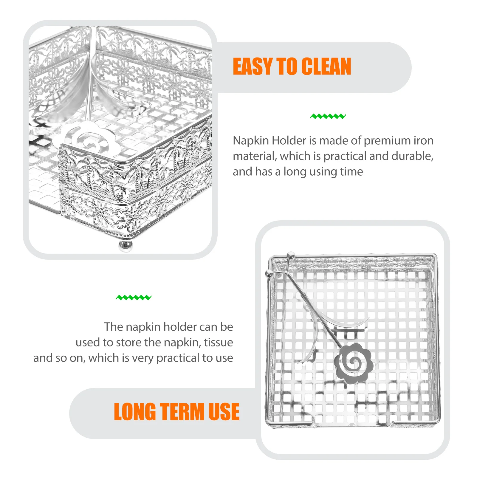 Посеребренный держатель для салфеток, винтажный железный кухонный поднос для бумаги, стол, домашний декор, ванная комната, гость, банкет, вечеринка, ресторан
Посеребренный держатель для салфеток, винтажный железный кухонный поднос для бумаги, стол, домашний декор, ванная комната, гость, банкет, вечеринка, ресторан