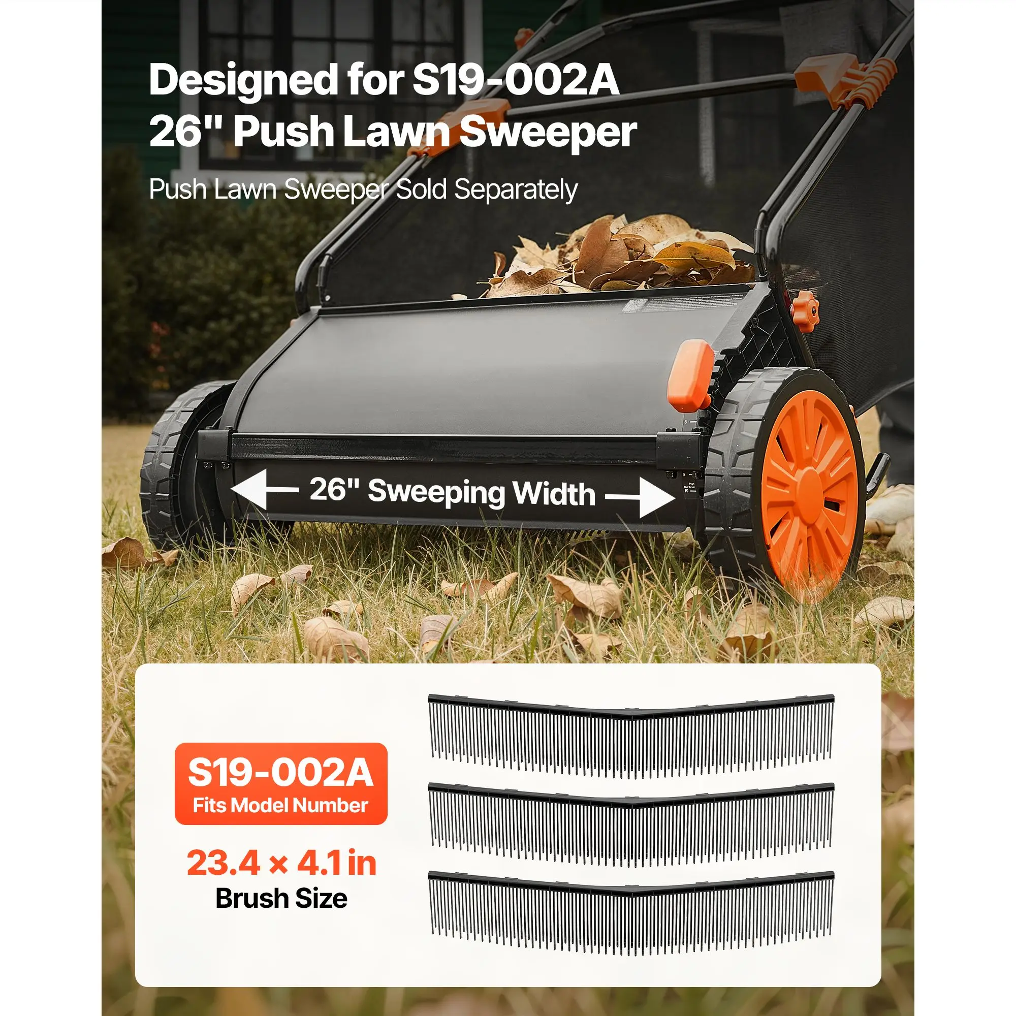 3 Packs Lawn Sweeper Brush Replacement, Compatible with 26 in Lawn & Leaf Collector Sweepers, Yard Sweeper Brush Paddle with Durable V-Shaped Bristles for Easy Grass Leaf Cleanup
3 Packs Lawn Sweeper Brush Replacement, Compatible with 26 in Lawn & Leaf Collector Sweepers, Yard Sweeper Brush Paddle with Durable V-Shaped Bristles for Easy Grass Leaf Cleanup