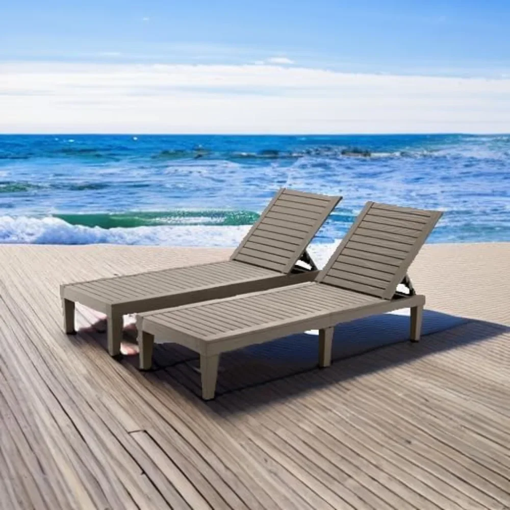 Outdoor Lounge Chair Set of 4, All-weather Patio Lounge Chair with 5-position Adjustable Backrest and Wood Texture Design
Outdoor Lounge Chair Set of 4, All-weather Patio Lounge Chair with 5-position Adjustable Backrest and Wood Texture Design