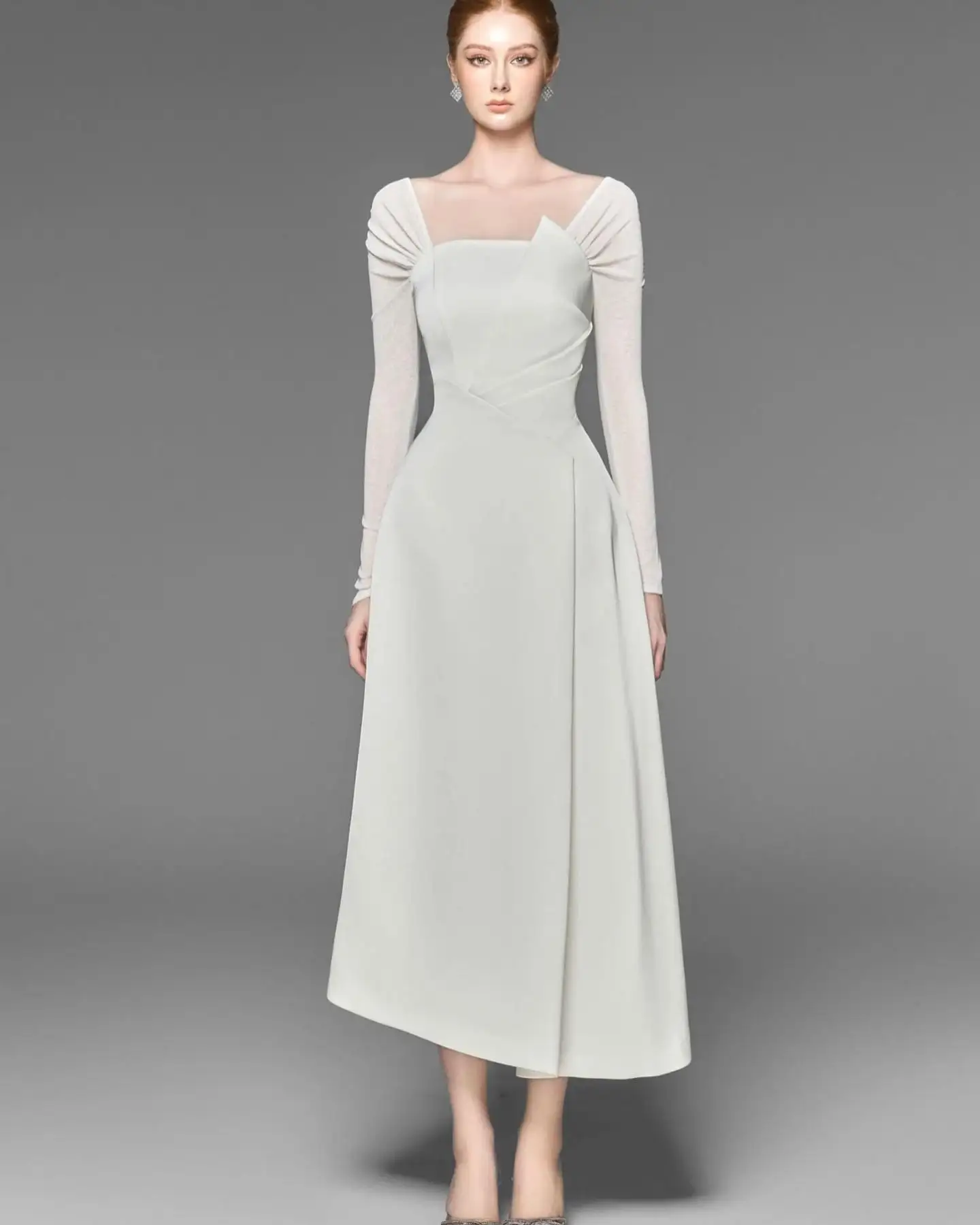 Customized Temperament Satin Evening Dresses Delicate Long Sleeves Square Neck Prom Dress Custom Size Bespoke Occasion Gowns
Customized Temperament Satin Evening Dresses Delicate Long Sleeves Square Neck Prom Dress Custom Size Bespoke Occasion Gowns