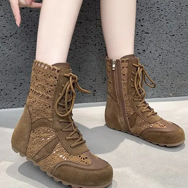 Genuine Leather Lace-Up High Top Casual Boots Women's New Style Hollow out Design Short Boots round Toe Flat Bottom Ru...
Genuine Leather Lace-Up High Top Casual Boots Women's New Style Hollow out Design Short Boots round Toe Flat Bottom Ru...