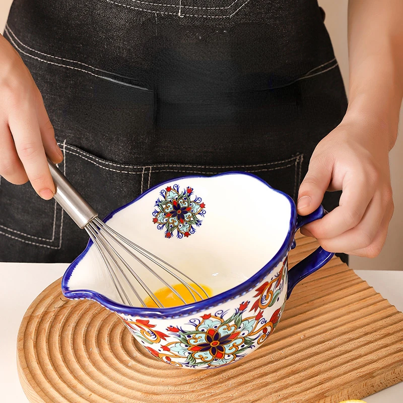 Ceramic Egg Beating Bowl Pointed Mouth Drainage Cup Large Pouring Pot Creative Cream Salad Stirring Bowl Baking Special Bowl
Ceramic Egg Beating Bowl Pointed Mouth Drainage Cup Large Pouring Pot Creative Cream Salad Stirring Bowl Baking Special Bowl
