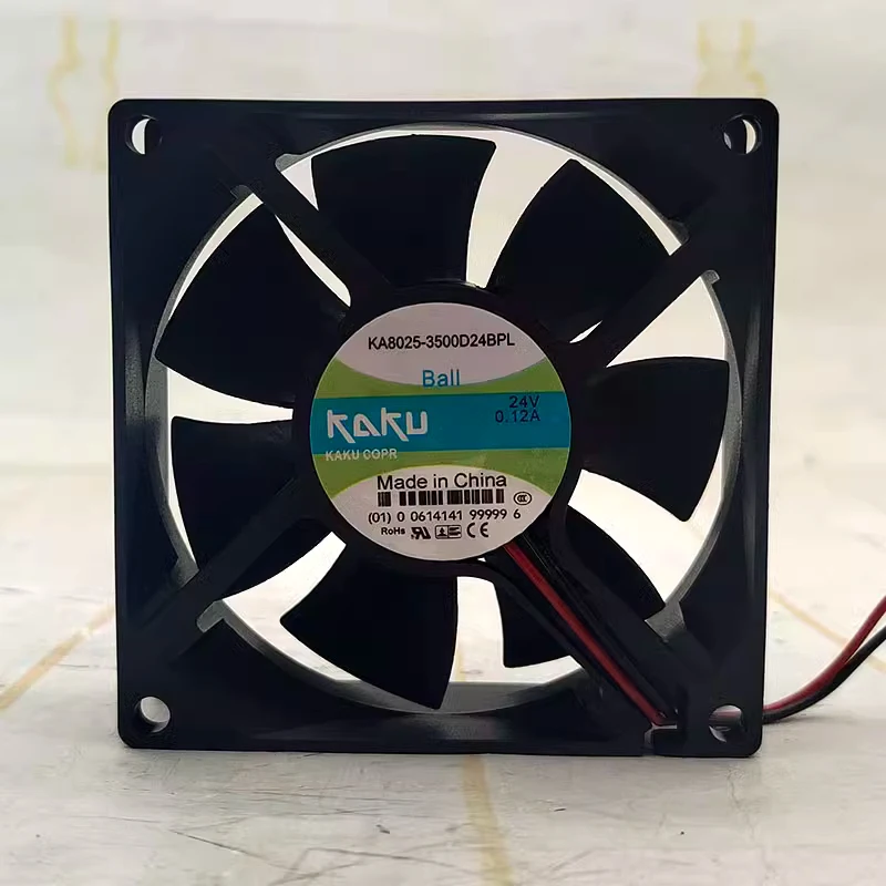 A+1 PCS for KAKU Fan KA8025-3500D24 BPL DC24V 0.12A 8025 8cm Double Ball fan 2 wire
A+1 PCS for KAKU Fan KA8025-3500D24 BPL DC24V 0.12A 8025 8cm Double Ball fan 2 wire