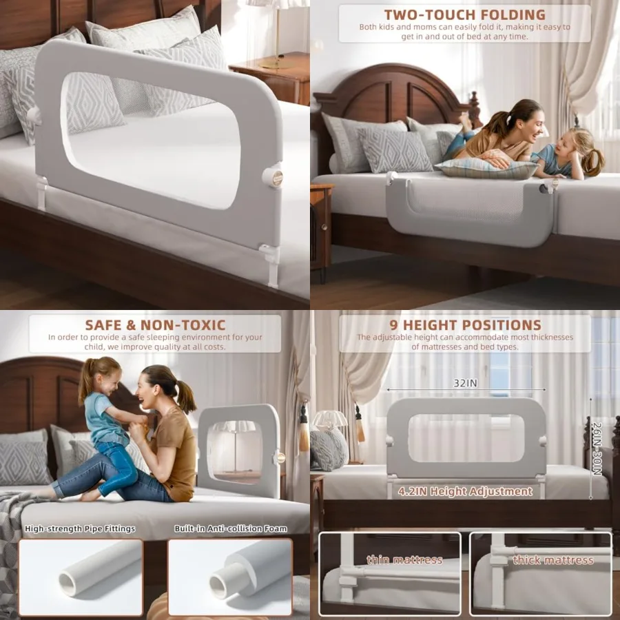Bed Rail for Toddlers, Baby Bed Rail Guard for,Toddler Bed Rails with Reinforced Anchor Fit, Height Adjustable and Foldable Bed
Bed Rail for Toddlers, Baby Bed Rail Guard for,Toddler Bed Rails with Reinforced Anchor Fit, Height Adjustable and Foldable Bed
