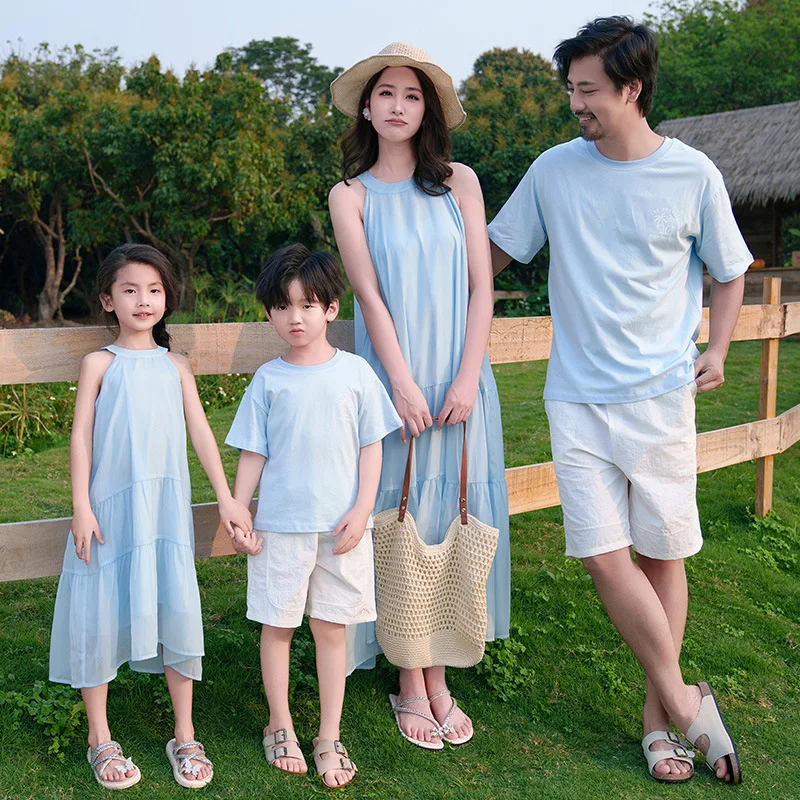 Vacation Family Parent-child Matching Couple Clothing Holiday Mom Daughter Dresses Dad Son T Shirts Korean Sister Brother Outfit
Vacation Family Parent-child Matching Couple Clothing Holiday Mom Daughter Dresses Dad Son T Shirts Korean Sister Brother Outfit