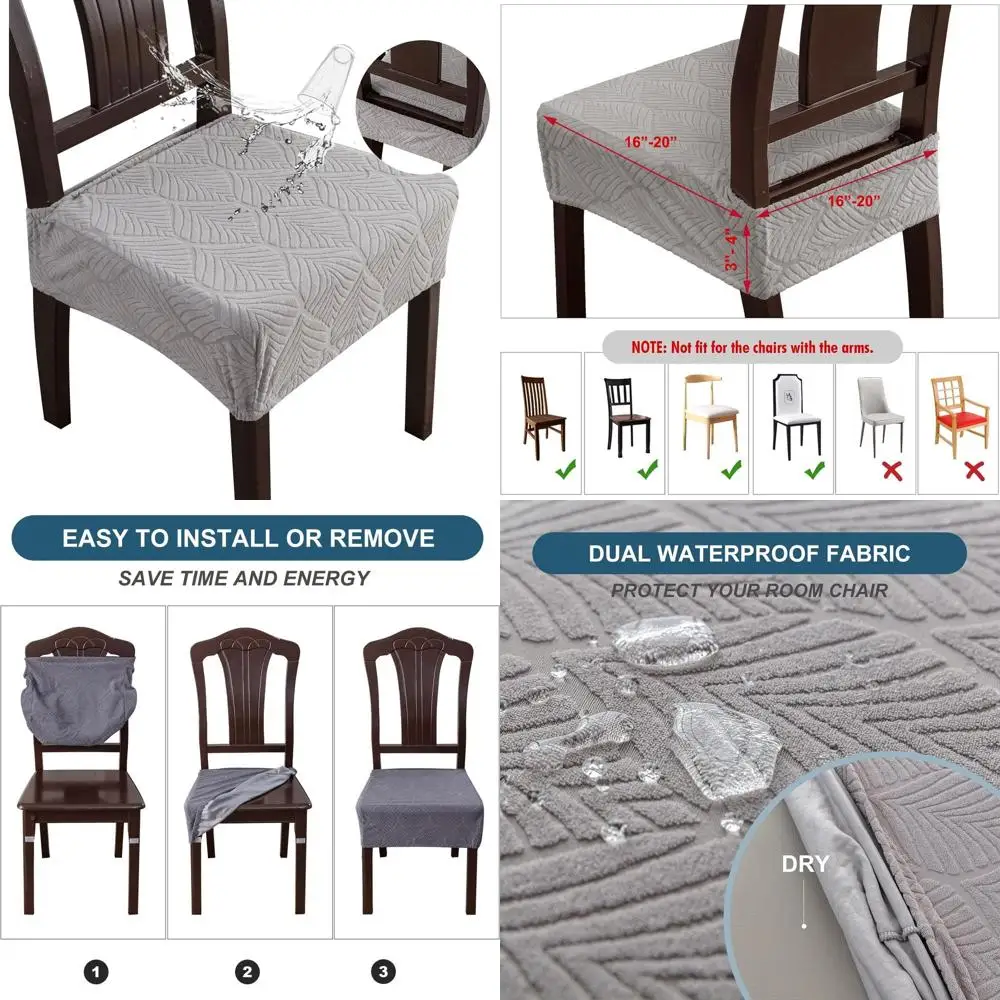 Растягивающиеся моющиеся чехлы на сиденья для обеденных стульев — 6 шт., светло-серый, без защиты сзади
Растягивающиеся моющиеся чехлы на сиденья для обеденных стульев — 6 шт., светло-серый, без защиты сзади