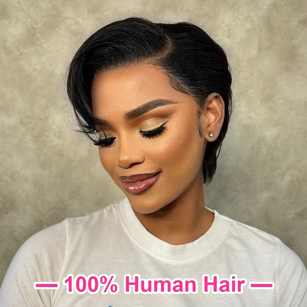 Straight Pixie Cut Wig Transparent Lace Human Hair 13×4 Lace Frontal 100% Human Hair Wigs Burmese Short Pix Cut Bob Wig For Black Woman Preplucked Natural Hairline
Straight Pixie Cut Wig Transparent Lace Human Hair 13×4 Lace Frontal 100% Human Hair Wigs Burmese Short Pix Cut Bob Wig For Black Woman Preplucked Natural Hairline