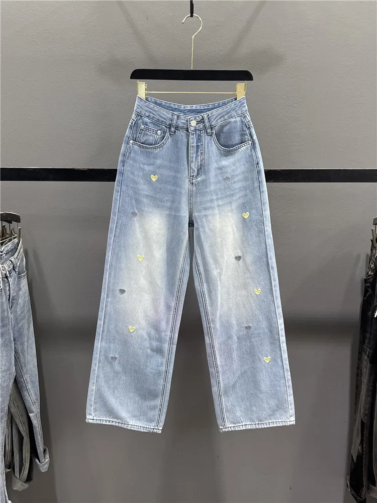 Retro Light Embroidered High Waist Straight Leg Jeans Women's Summer Slimming Drapey Wide Leg Long Pants Casual Style
Retro Light Embroidered High Waist Straight Leg Jeans Women's Summer Slimming Drapey Wide Leg Long Pants Casual Style