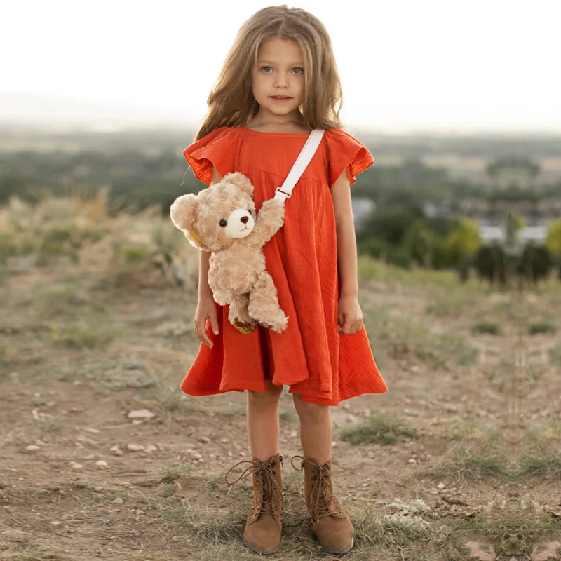 New Baby Girls Dress Cotton Linen Flare Sleeve Dresses for Kids Girls Casual Loose Pleated Dress Children's Summer Clothing 2-8Y
New Baby Girls Dress Cotton Linen Flare Sleeve Dresses for Kids Girls Casual Loose Pleated Dress Children's Summer Clothing 2-8Y