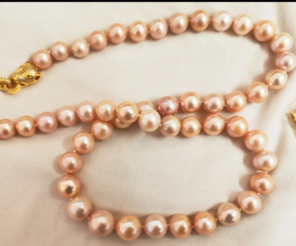 Suberb Huge 24"10-13mm Genuine Gold Pink Round Pearl Necklace for Men Women Jewelry Wedding Party 925 Sterling Silver 1288AA
Suberb Huge 24"10-13mm Genuine Gold Pink Round Pearl Necklace for Men Women Jewelry Wedding Party 925 Sterling Silver 1288AA