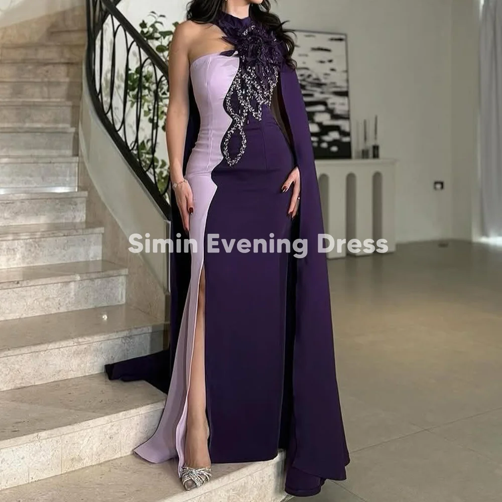 Simin Women's Crepe One-shoulder Beaded 3D Flowers Split Side Floor-Length Evening Dresses With Sleeveless Elegant Dresses 2025
Simin Women's Crepe One-shoulder Beaded 3D Flowers Split Side Floor-Length Evening Dresses With Sleeveless Elegant Dresses 2025