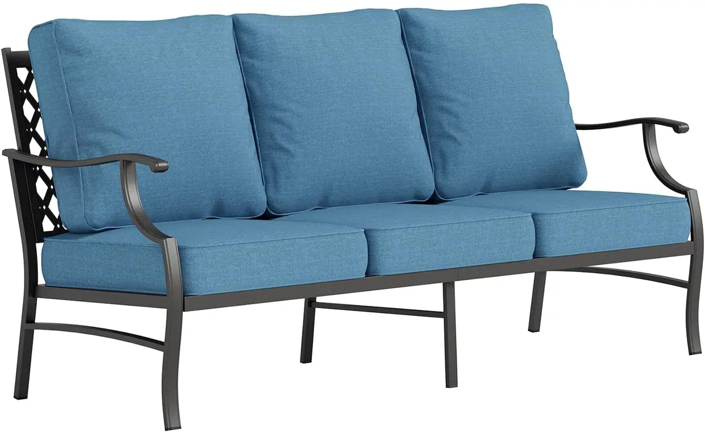Metal Patio Sofa with 5.75" Extra Thick Cushion, 3-Seater Deep Seating & High-Back Outdoor Couch All Weather Outdoor Seating Fur
Metal Patio Sofa with 5.75" Extra Thick Cushion, 3-Seater Deep Seating & High-Back Outdoor Couch All Weather Outdoor Seating Fur