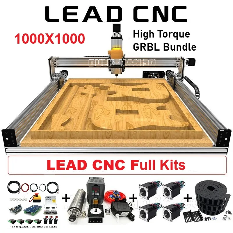 Bulk Man 3D 1000x1000 Lead CNC Router Machine Complete Full Kit with High Torque GRBL Control For 4 Axis CNC Wood Router Machine
Bulk Man 3D 1000x1000 Lead CNC Router Machine Complete Full Kit with High Torque GRBL Control For 4 Axis CNC Wood Router Machine