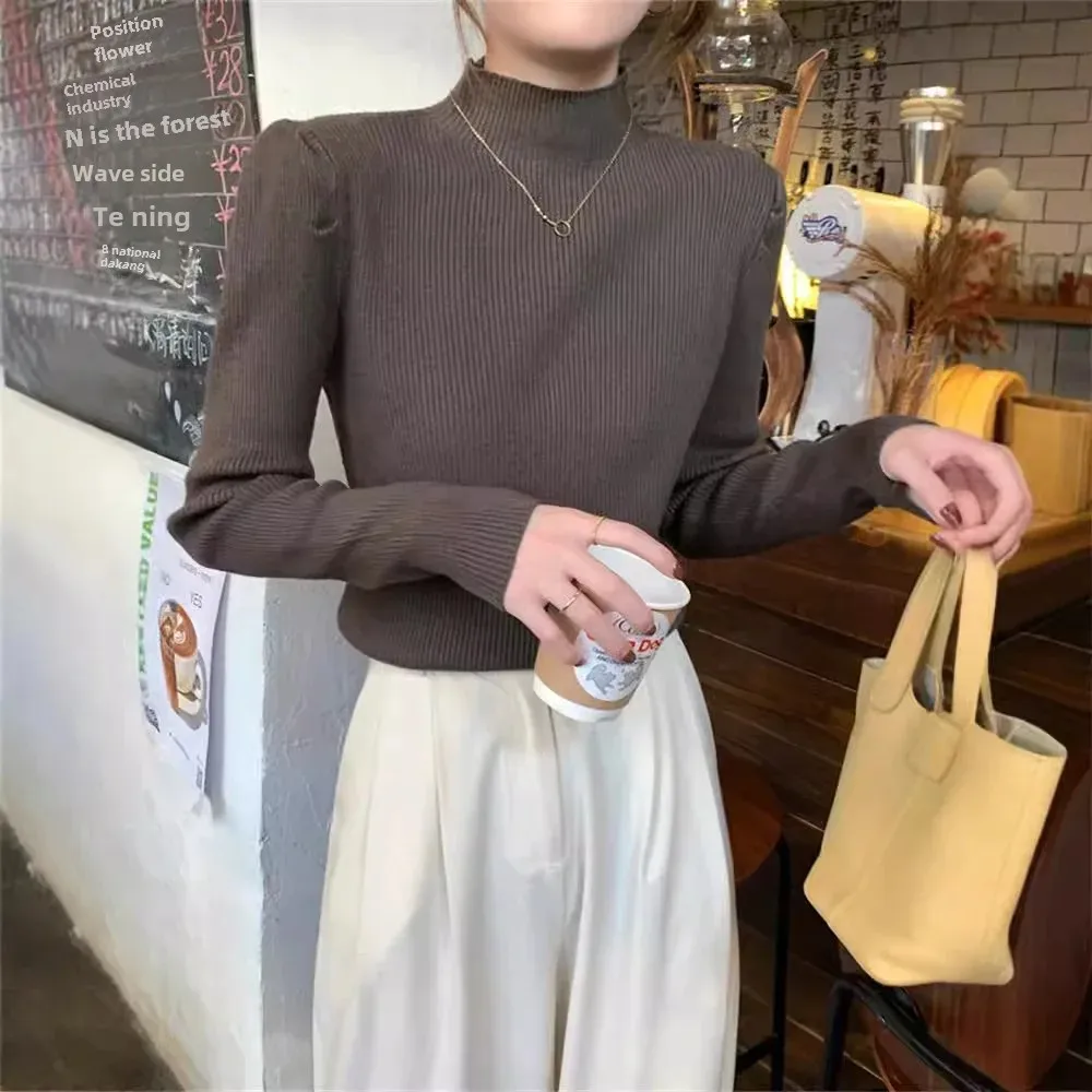 Women's Autumn/Winter Slimming High-End Feel Inner Sweater Puff Sleeve Base Layer Stylish Knitted Turtle Neck Top
Women's Autumn/Winter Slimming High-End Feel Inner Sweater Puff Sleeve Base Layer Stylish Knitted Turtle Neck Top