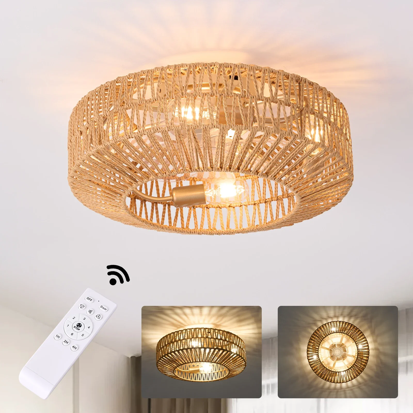 Nordic Rattan Ceiling Fan Light With Remote Controller for Bedroom Dining Room Kitchen Retro Indoor LED Ceiling Lamp Home Decor
Nordic Rattan Ceiling Fan Light With Remote Controller for Bedroom Dining Room Kitchen Retro Indoor LED Ceiling Lamp Home Decor