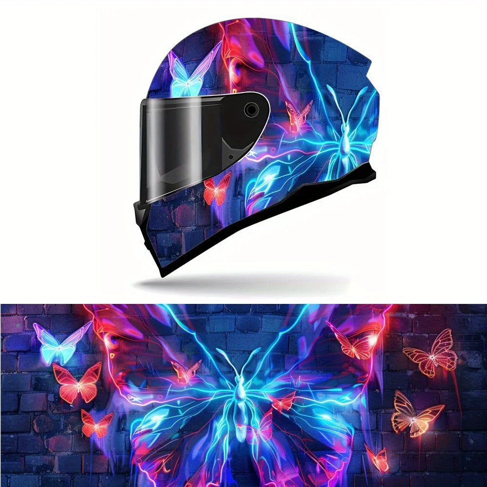 The glowing butterflies dancing on the wall PVC Motorcycle Helmet Vinyl Wrap, Self-Adhesive Waterproof Sticker, Anti-Scratch Dec
The glowing butterflies dancing on the wall PVC Motorcycle Helmet Vinyl Wrap, Self-Adhesive Waterproof Sticker, Anti-Scratch Dec