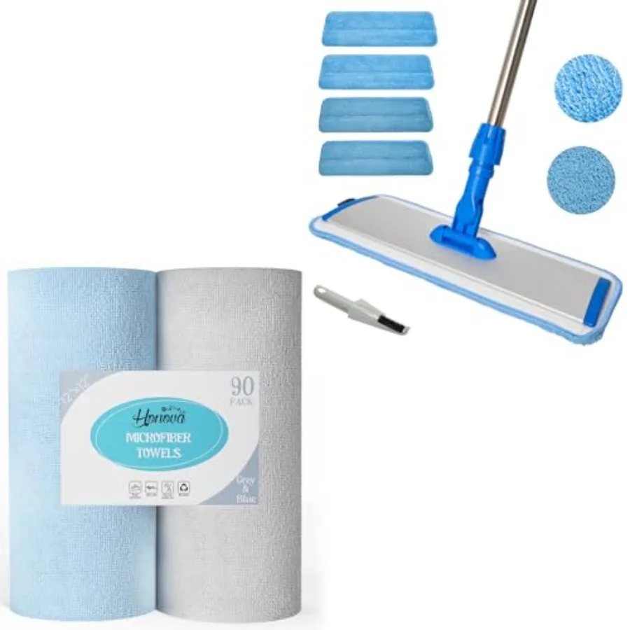 Blue and Grey Microfiber Cleaning Cloth Roll 45 Pack 17.5''Microfiber Mop for Floor Cleaning
Blue and Grey Microfiber Cleaning Cloth Roll 45 Pack 17.5''Microfiber Mop for Floor Cleaning