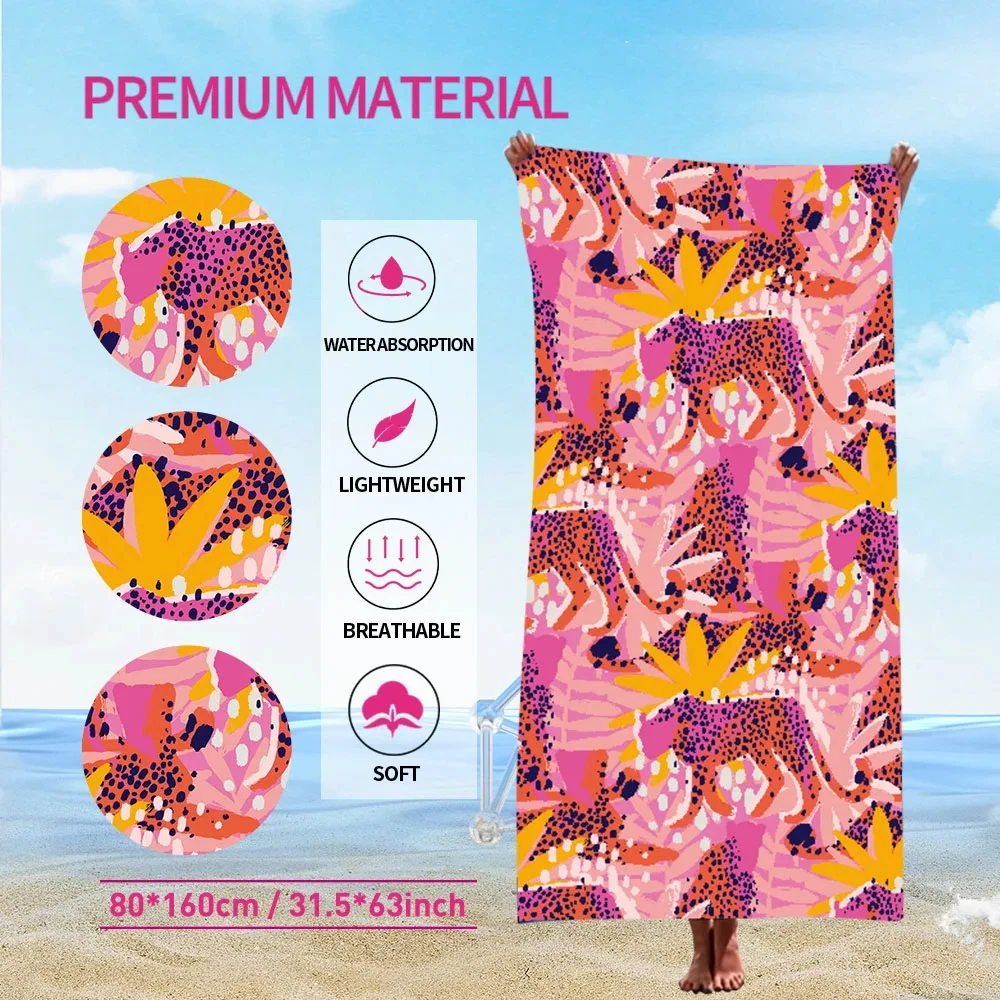 Cheetah Print Quick Dry Beach Towel, Microfiber Sand Absorbent Lightweight for Swimming Yoga Camping Beach Travel
Cheetah Print Quick Dry Beach Towel, Microfiber Sand Absorbent Lightweight for Swimming Yoga Camping Beach Travel