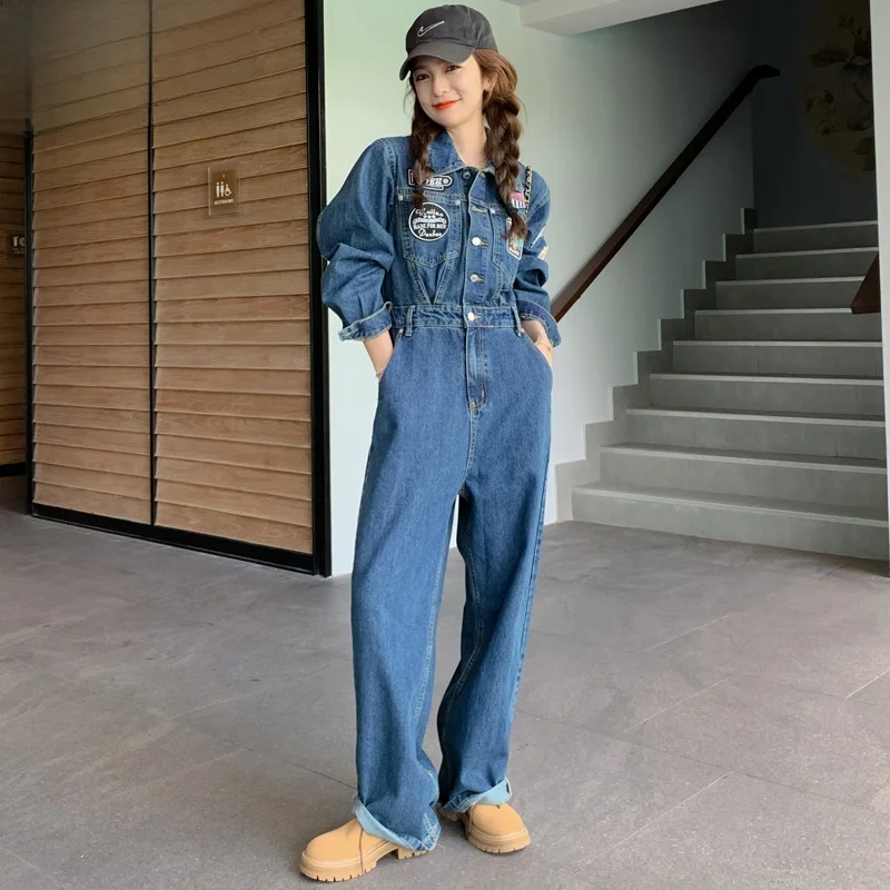 Trendy High Waist Wide Leg Denim Jumpsuit Women's Spring New Style Slimming Ensemble Street Fashion Casual Pants
Trendy High Waist Wide Leg Denim Jumpsuit Women's Spring New Style Slimming Ensemble Street Fashion Casual Pants