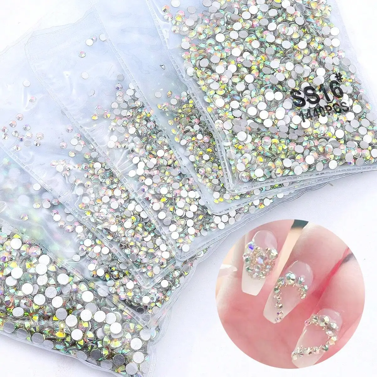 Hot Sale1440Pcs Crystal AB Flatback Nail Rhinestones
Hot Sale1440Pcs Crystal AB Flatback Nail Rhinestones