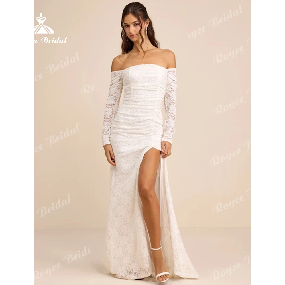Roycebridal Lace Split Side Wedding Dresses 2026 Strapless Bridal Gowns Off the shoulder Long Sleeve Wedding Gowns Customized
Roycebridal Lace Split Side Wedding Dresses 2026 Strapless Bridal Gowns Off the shoulder Long Sleeve Wedding Gowns Customized