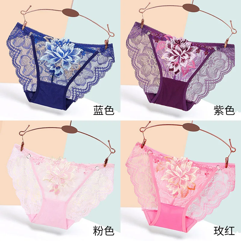 Underwear Women's Lace Sexy and Charming Large Hip Lift Low Waist Breathable Embroidered Triangle Pants 816
Underwear Women's Lace Sexy and Charming Large Hip Lift Low Waist Breathable Embroidered Triangle Pants 816