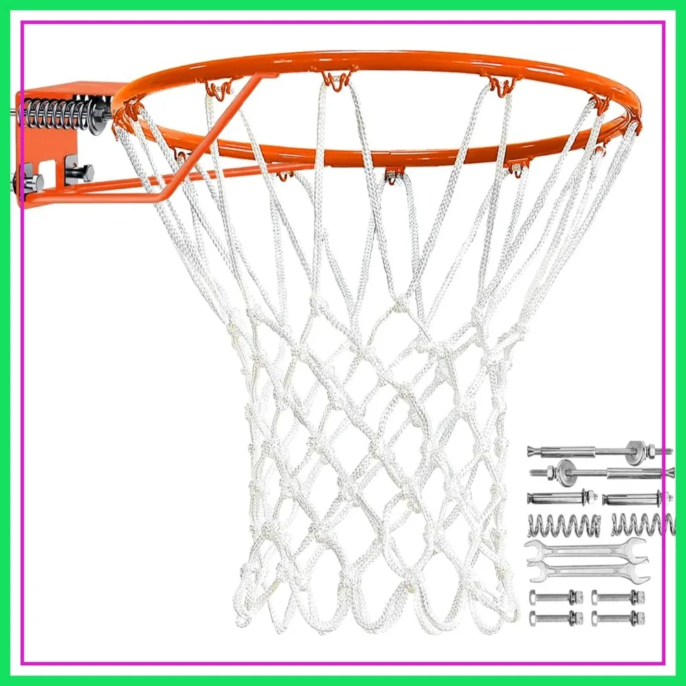 Heavy Duty Replacement Basketball Rim - 18" Solid Steel with Pro-Grade Net, Wall-Mount & Hoop Replacement, Double Spring & Complete Kit
Heavy Duty Replacement Basketball Rim - 18" Solid Steel with Pro-Grade Net, Wall-Mount & Hoop Replacement, Double Spring & Complete Kit