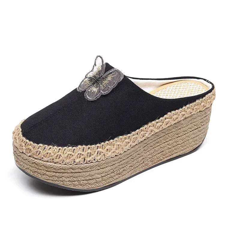 2025 New Retro Handmade Women Canvas 5cm Platform Mules Slippers Butterfly Black Beige Leopard Comfortable Casual Slip On Shoes
2025 New Retro Handmade Women Canvas 5cm Platform Mules Slippers Butterfly Black Beige Leopard Comfortable Casual Slip On Shoes