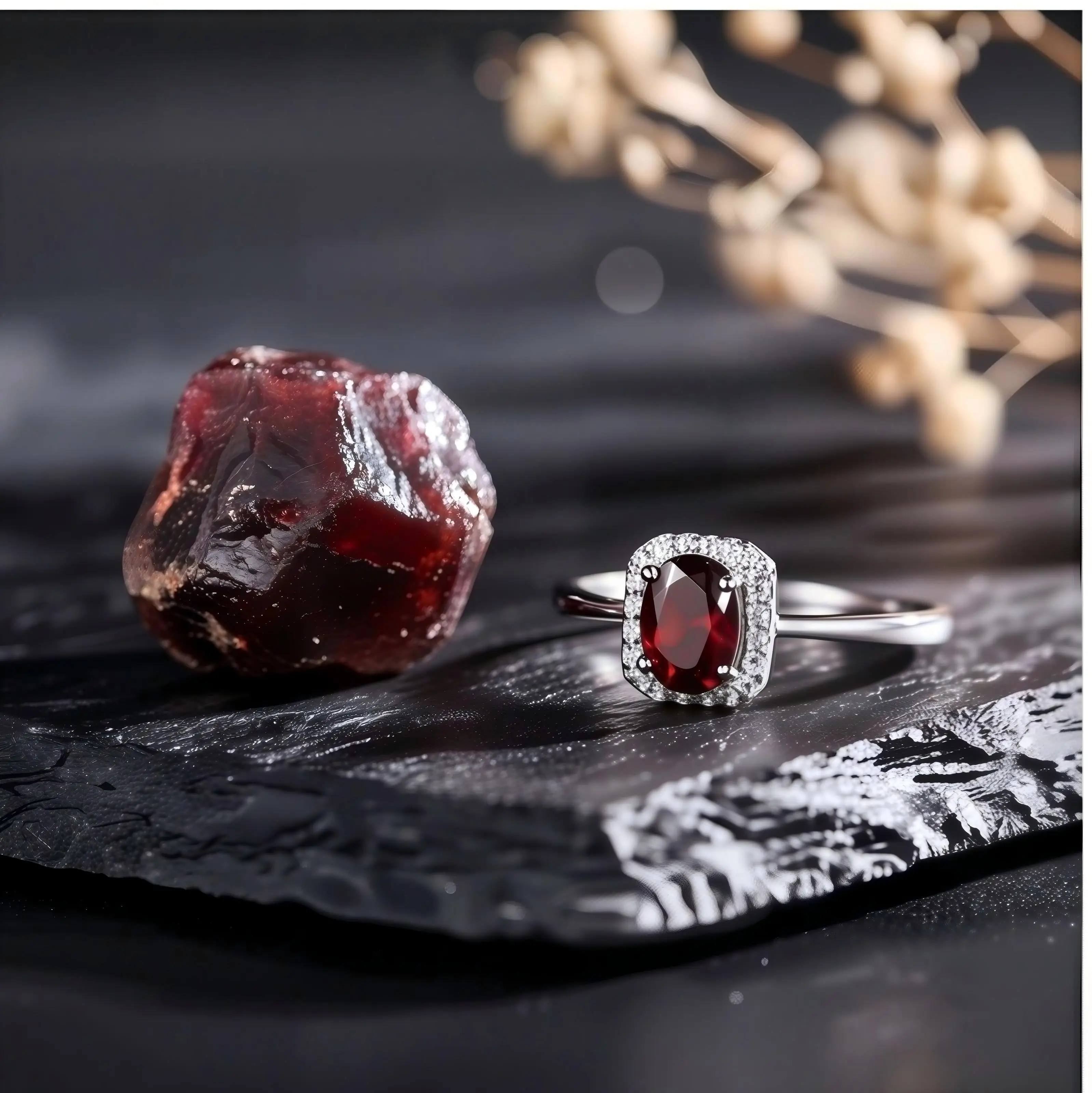 Natural Garnet Ring 7x5mm Oval Cut S925 Sterling Silver Halo Adjustable Band January Birthstone Promise Gift for Women Her
Natural Garnet Ring 7x5mm Oval Cut S925 Sterling Silver Halo Adjustable Band January Birthstone Promise Gift for Women Her