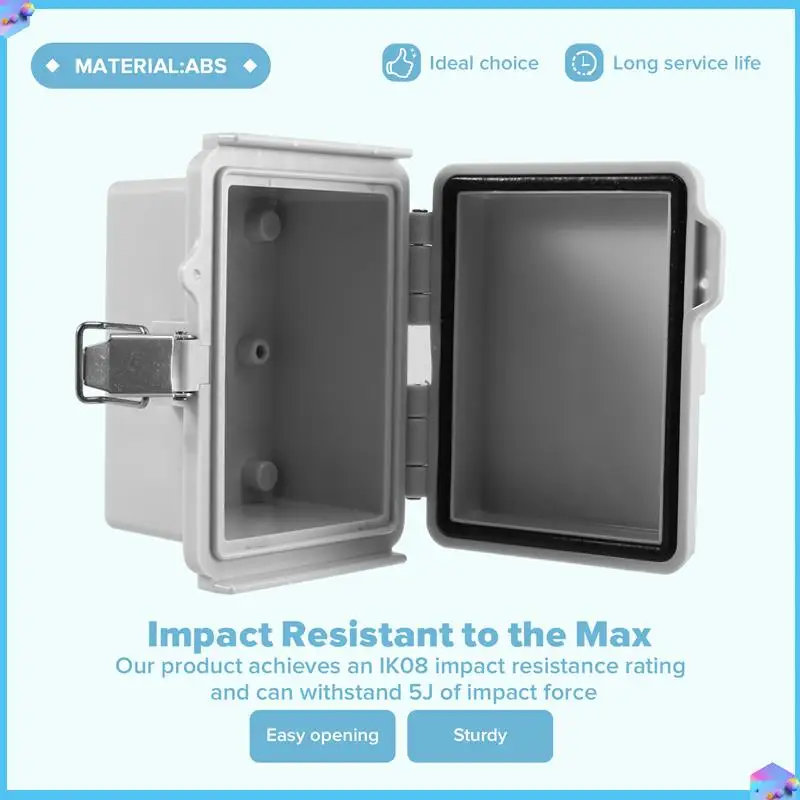 A43T ABS Outdoor Electrical Junction Box ABS Plastic & Hinged Cover Stainless Steel Latch IP67 Waterproof Forelectrical Projects
A43T ABS Outdoor Electrical Junction Box ABS Plastic & Hinged Cover Stainless Steel Latch IP67 Waterproof Forelectrical Projects
