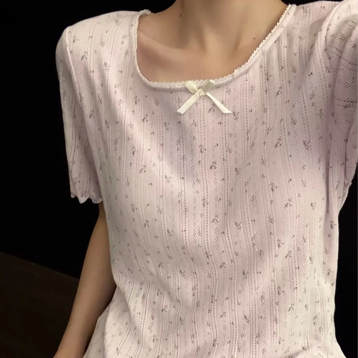 Summer New Women’s Pajamas Short Sleeve Shorts Bow Floral Pajamas for Girls with Chest Pad Short Sleeve Shorts Homewear Set
Summer New Women’s Pajamas Short Sleeve Shorts Bow Floral Pajamas for Girls with Chest Pad Short Sleeve Shorts Homewear Set