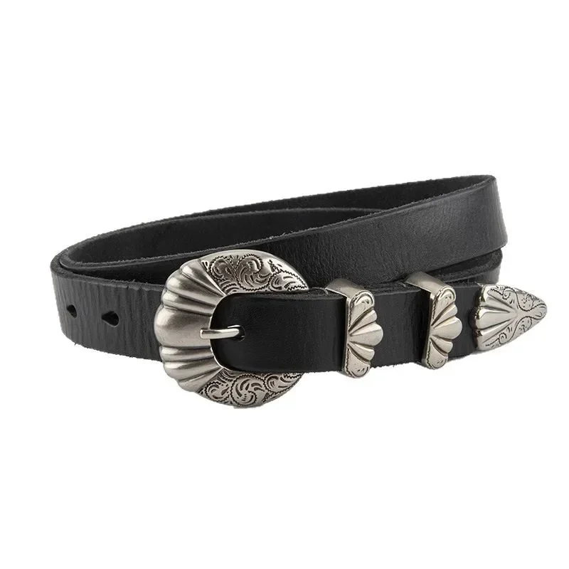 Women's First Layer Cowhide Belt European and American Retro Carved Alloy Buckle Versatile Dress Decoration Leather Belts
Women's First Layer Cowhide Belt European and American Retro Carved Alloy Buckle Versatile Dress Decoration Leather Belts