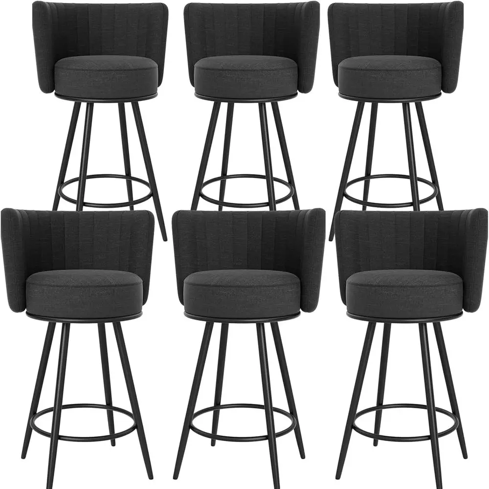 Set of 6, 27 Counter-Height Bar Stools with Upholstered Seats, Backrests, and Metal Legs, Suitable for Kitchen Islands, Counters
Set of 6, 27 Counter-Height Bar Stools with Upholstered Seats, Backrests, and Metal Legs, Suitable for Kitchen Islands, Counters