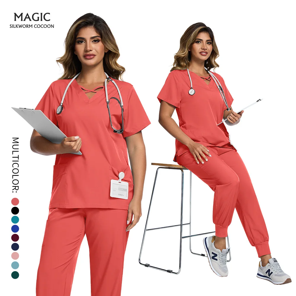 Doctor Work Suit Anesthetist Uniform Medical Nurse Workwear Scrub Set Women and Men Modern V-Neck Top and Pant Hospital Workwear
Doctor Work Suit Anesthetist Uniform Medical Nurse Workwear Scrub Set Women and Men Modern V-Neck Top and Pant Hospital Workwear