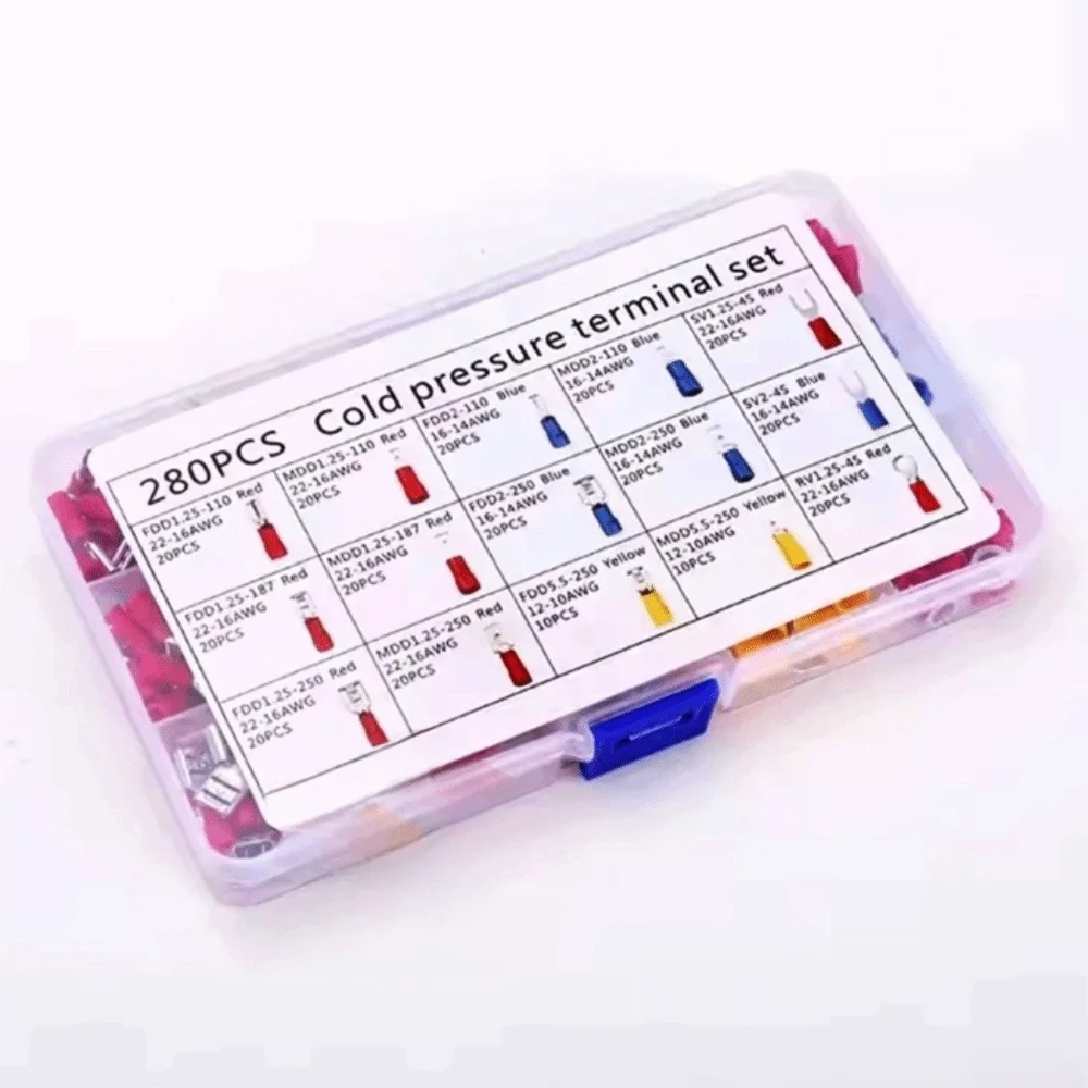 280pcs Multicolor Wire Terminal OT Type Bare Nose Lugs Cold Pressure Terminal Set Binding Post Tinplate Crimp Terminals
280pcs Multicolor Wire Terminal OT Type Bare Nose Lugs Cold Pressure Terminal Set Binding Post Tinplate Crimp Terminals
