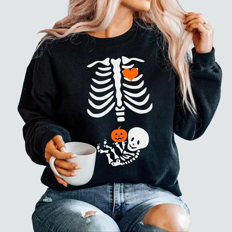 Halloween Skeleton Maternity Sweatshirt Women's Halloween Costume Pregnant Women's Sweatshirt Spring 2026 Fashion Ladies' Clo...
Halloween Skeleton Maternity Sweatshirt Women's Halloween Costume Pregnant Women's Sweatshirt Spring 2026 Fashion Ladies' Clo...