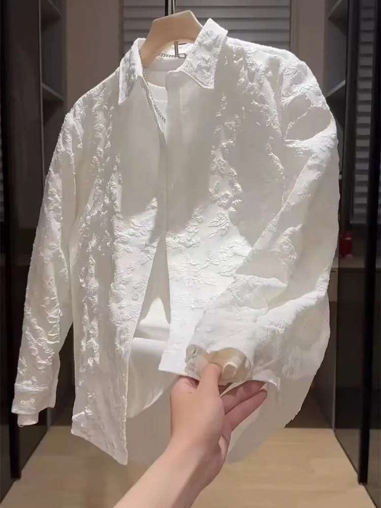 Spring Summer New Men's Fashion 3D Embroidery Small Fragrance Style Tailored Shirt Coat Casual Long Sleeve Leisure Top
Spring Summer New Men's Fashion 3D Embroidery Small Fragrance Style Tailored Shirt Coat Casual Long Sleeve Leisure Top