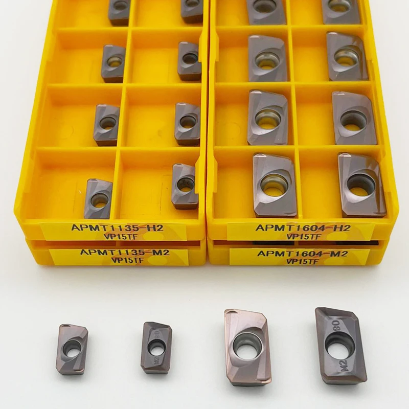 APMT1135 APMT1604 M2 H2 VP15TF Carbide Inserts APMT CNC Lathe Cutter Turning Tools For Stainless Steel
APMT1135 APMT1604 M2 H2 VP15TF Carbide Inserts APMT CNC Lathe Cutter Turning Tools For Stainless Steel