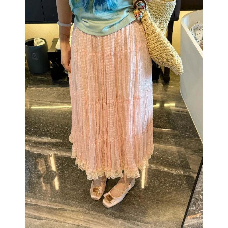 Розовая юбка с высокой талией и плиссировкой, универсальная летняя мода, CQ2025706, женская премиум-одежда, юбки средней длины
Розовая юбка с высокой талией и плиссировкой, универсальная летняя мода, CQ2025706, женская премиум-одежда, юбки средней длины