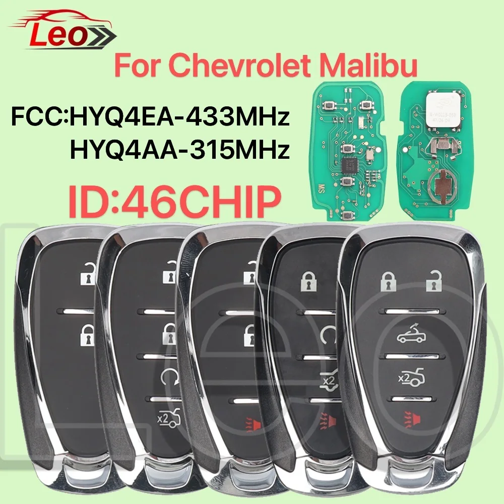 Leo HYQ4EA/HYQ4AA 315/433MHz ID:46CHIP Smart Remote Key For Chevrolet Malibu Cruze Spark Camaro Equinox Volt Blazer Traverse Son
Leo HYQ4EA/HYQ4AA 315/433MHz ID:46CHIP Smart Remote Key For Chevrolet Malibu Cruze Spark Camaro Equinox Volt Blazer Traverse Son