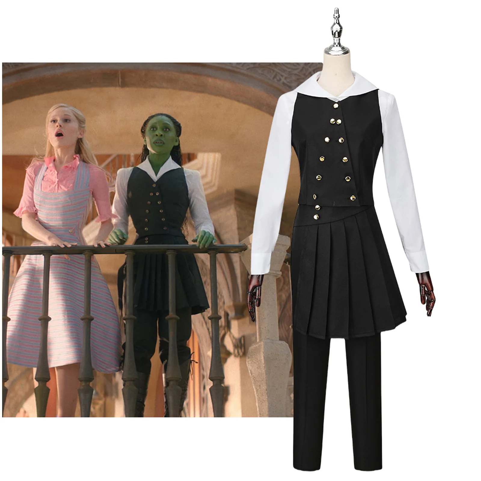 Musical Elphaba Witch Cosplay Costume Tops Skirt Full Set Adult Women Girls Stage Outfits Halloween Carnival Dress Up
Musical Elphaba Witch Cosplay Costume Tops Skirt Full Set Adult Women Girls Stage Outfits Halloween Carnival Dress Up