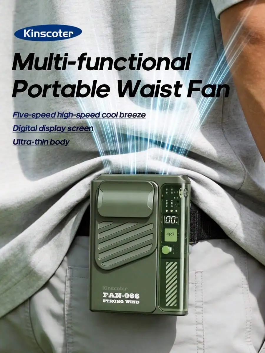 kinscoter 1pc 4000mAh Rechargeable Portable Waist Hanging Fan, Outdoor Camping Beach Travel Accessory, Mini Personal Neck Fan
kinscoter 1pc 4000mAh Rechargeable Portable Waist Hanging Fan, Outdoor Camping Beach Travel Accessory, Mini Personal Neck Fan