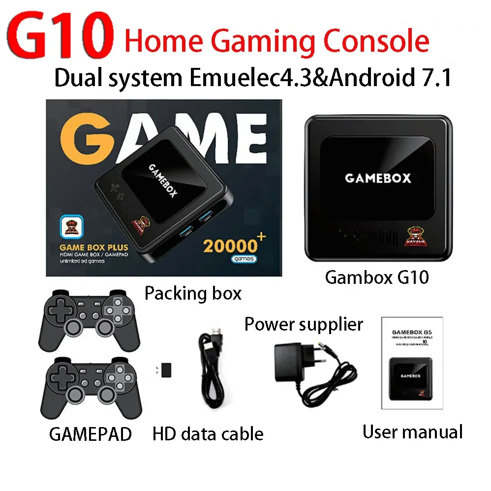 G10 Home TV Game Console 128G 2.4G Wireless Dual Controller Portable Retro Nostalgic Games Arcade HDMI high-definition Output
G10 Home TV Game Console 128G 2.4G Wireless Dual Controller Portable Retro Nostalgic Games Arcade HDMI high-definition Output